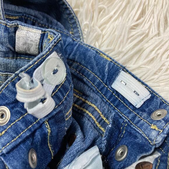 7 for all mankind kids denim jean shorts overalls - Picture 7 of 8